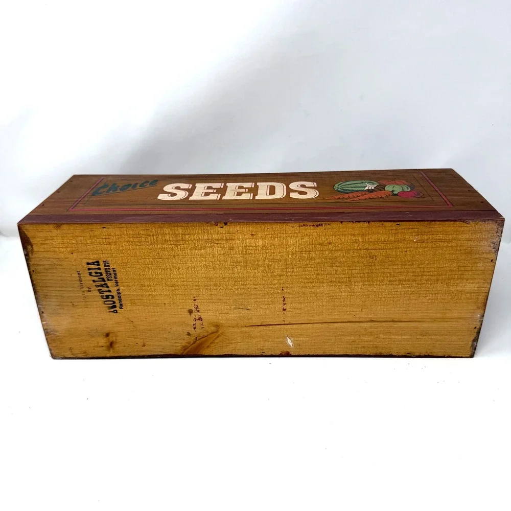 Nostalgia Wooden Box Co Vermont Choice Seeds Garden Caddy Rustic Wood Tote Brown